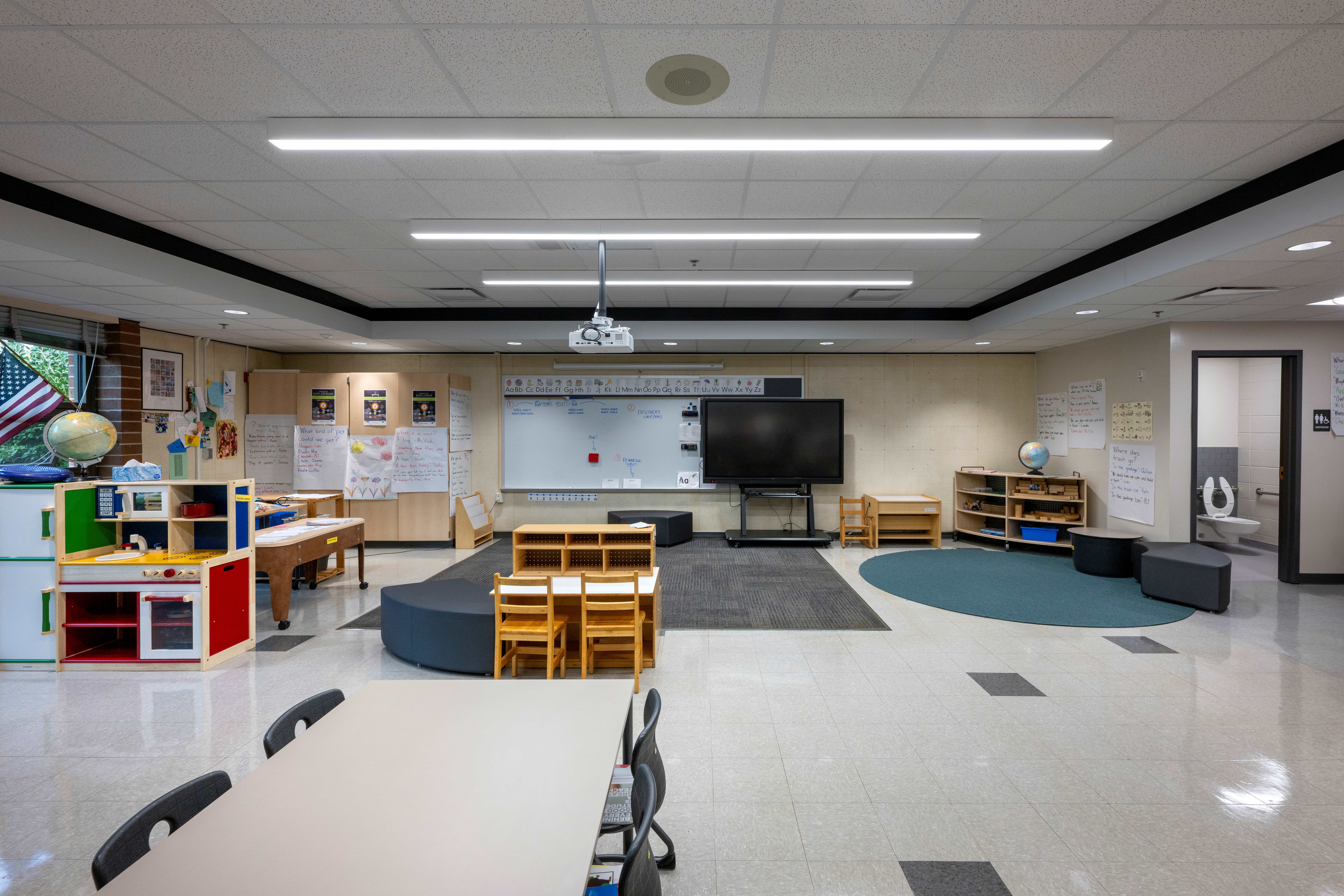 View of Classroom Including Restroom