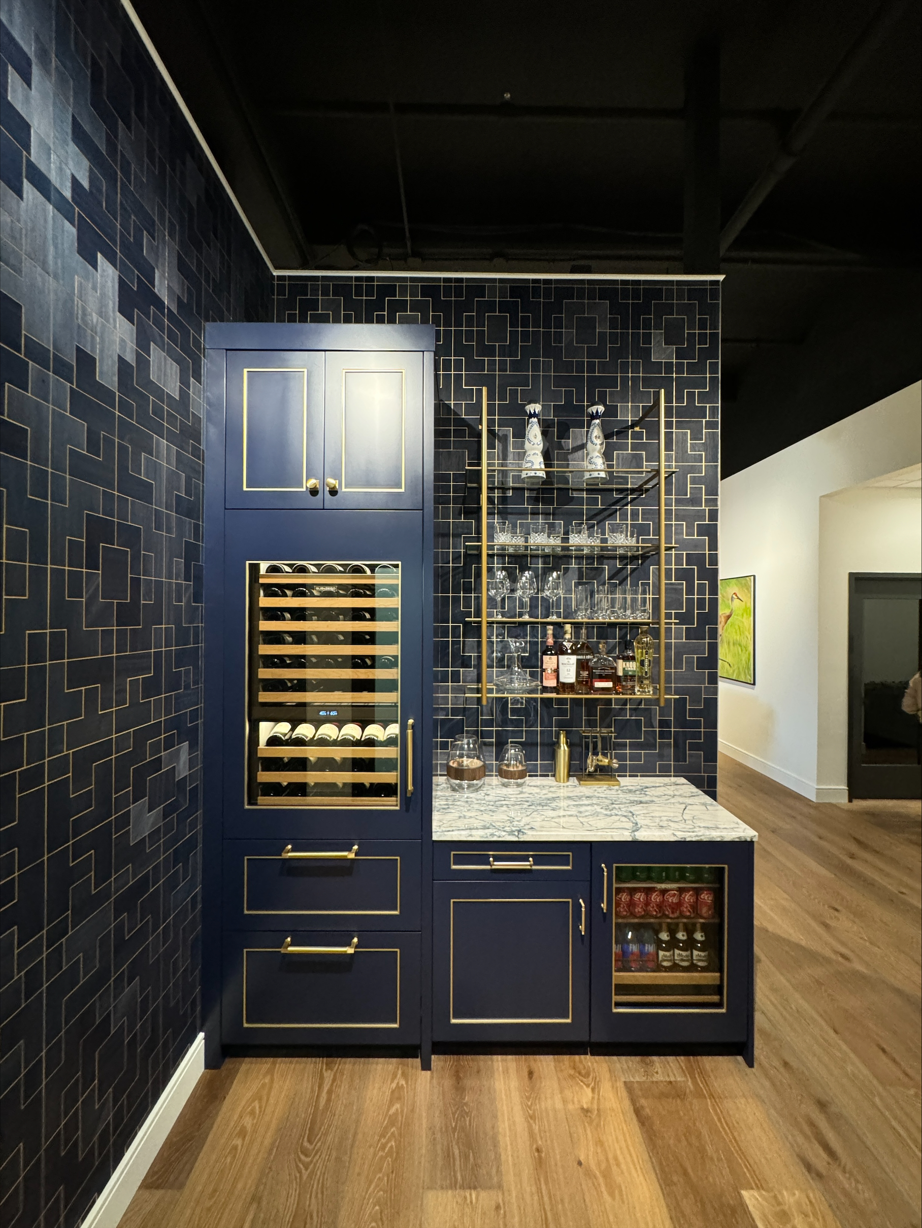 Full View of Blue Cabinets